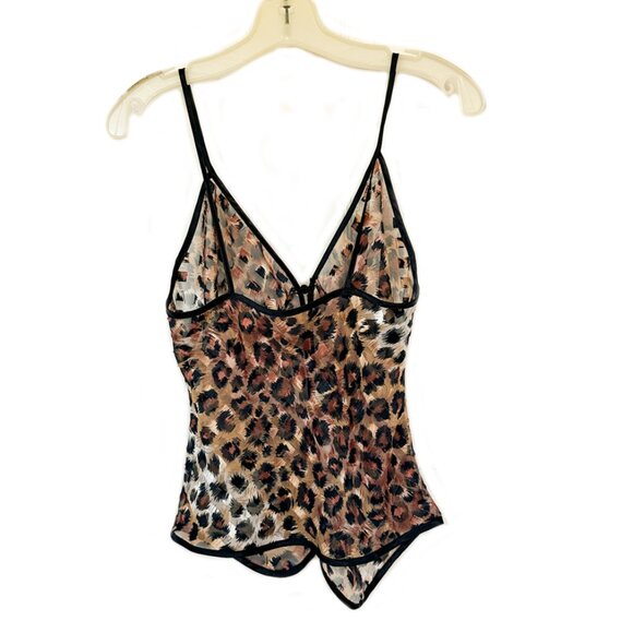 Delicate shear leopard print spaghetti-strap camisole undergarment - Picture 2 of 2